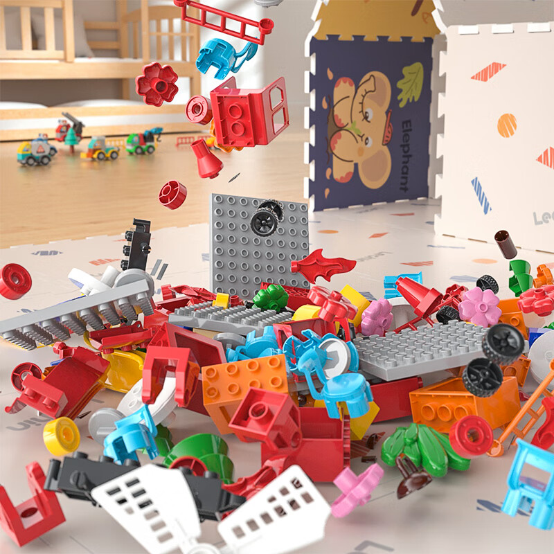 FEELO Large Particle Building Blocks Compatible with LEGO, One Jin Children's To...