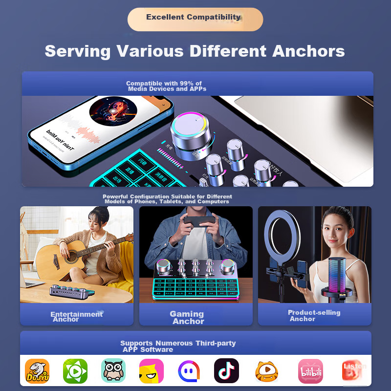 Good Shepherd Sound Card Live Streaming Equipment Set 2024 New Model for Compute...