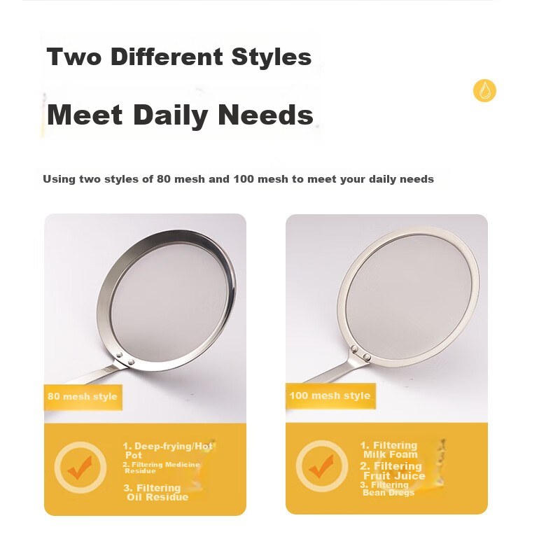 Guangyi Strainer, 304 Stainless Steel Filter Mesh, Oil Strainer, Hot Pot Skimmer...