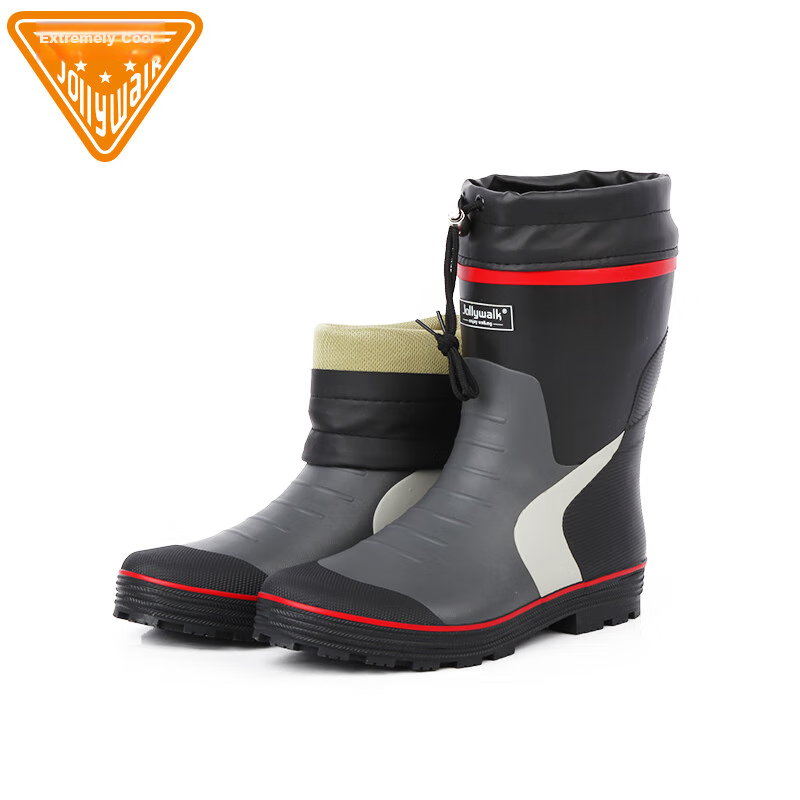 Jolly Walk Mid-Calf Rain Boots for Men, Waterproof Fishing Boots, Rubber Oversho...