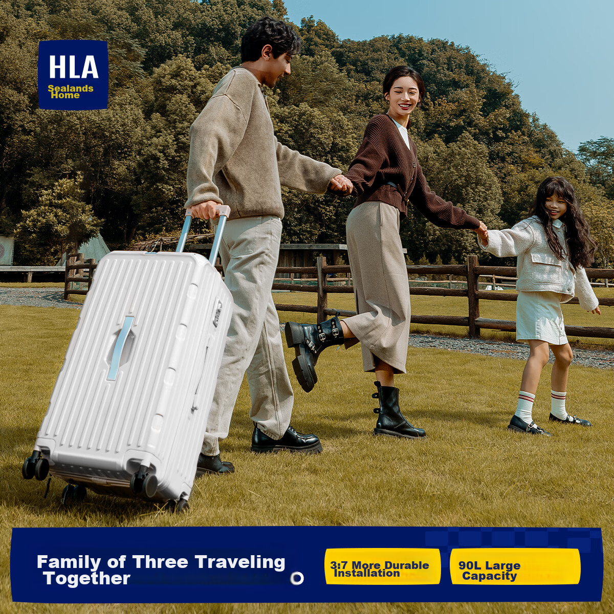 HLA Large Capacity Suitcase with Wheels, Password Lock, Business Travel Luggage...