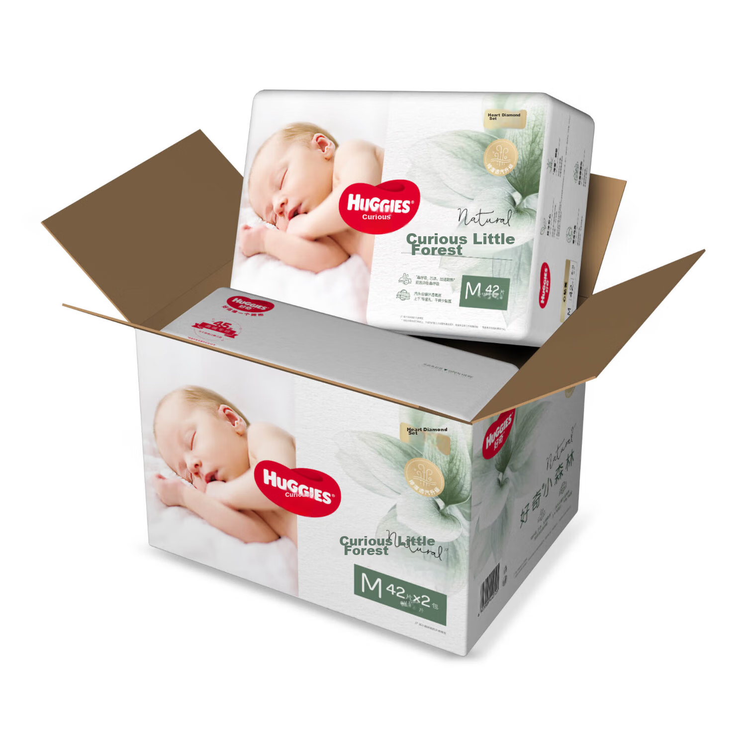 Huggies Premium Forest Series Baby Diapers, Box of 42 M Size, Summer Ultra-Thin,...