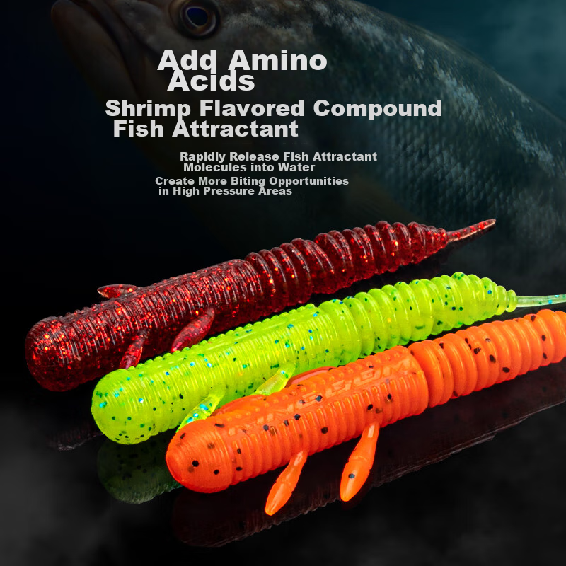 King Lure Lure Soft Bait Floating Real Dance Worm Needle Tail Black Pit Bottom F...