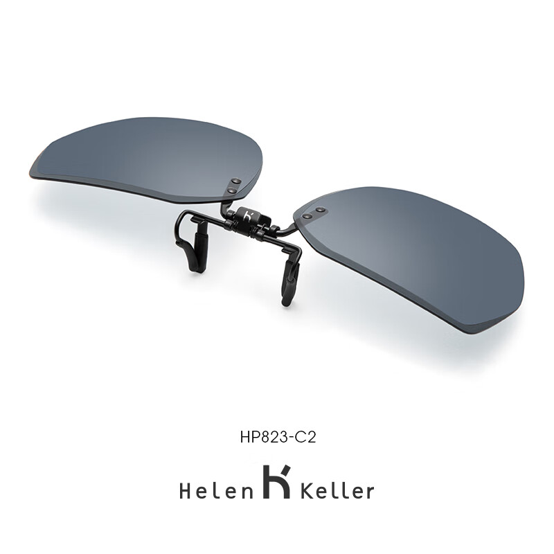 Helen Keller sunglasses clip-on for men and women, geometric large frame clip-on...