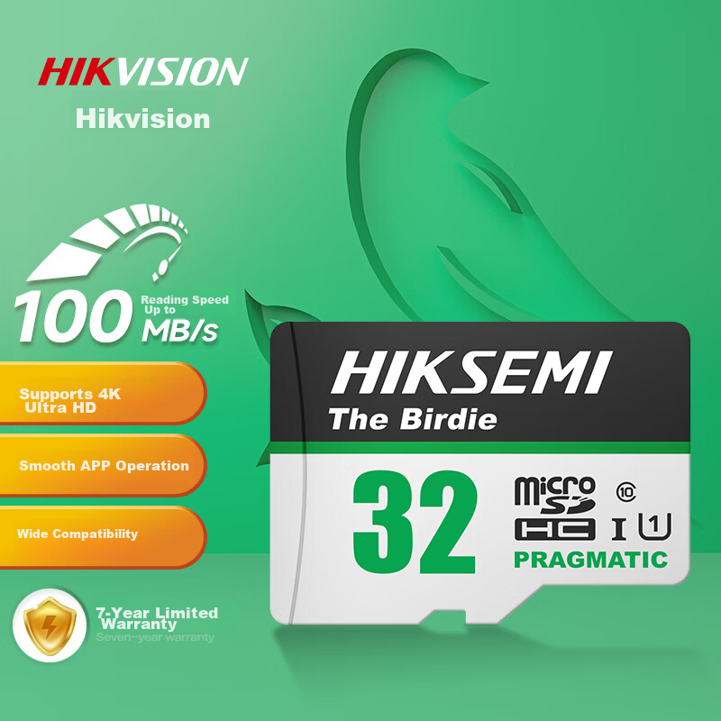 Hikvision 32GB TF (MicroSD) Storage Card, U1 C10 4K Video Surveillance Card, Das...