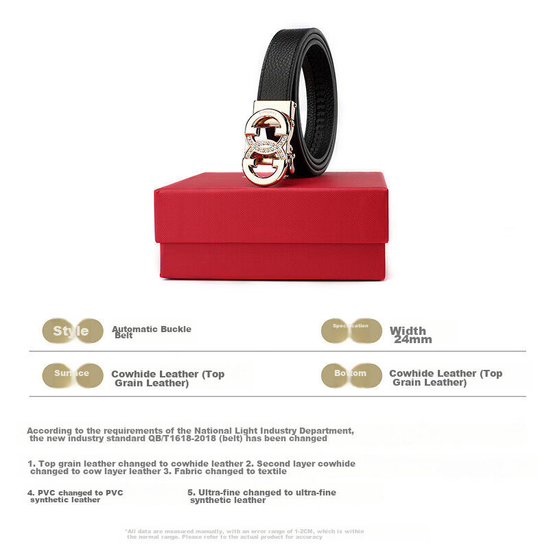 Crocodile Leather Women's Belt with Automatic Buckle, Fashionable Casual Versati...