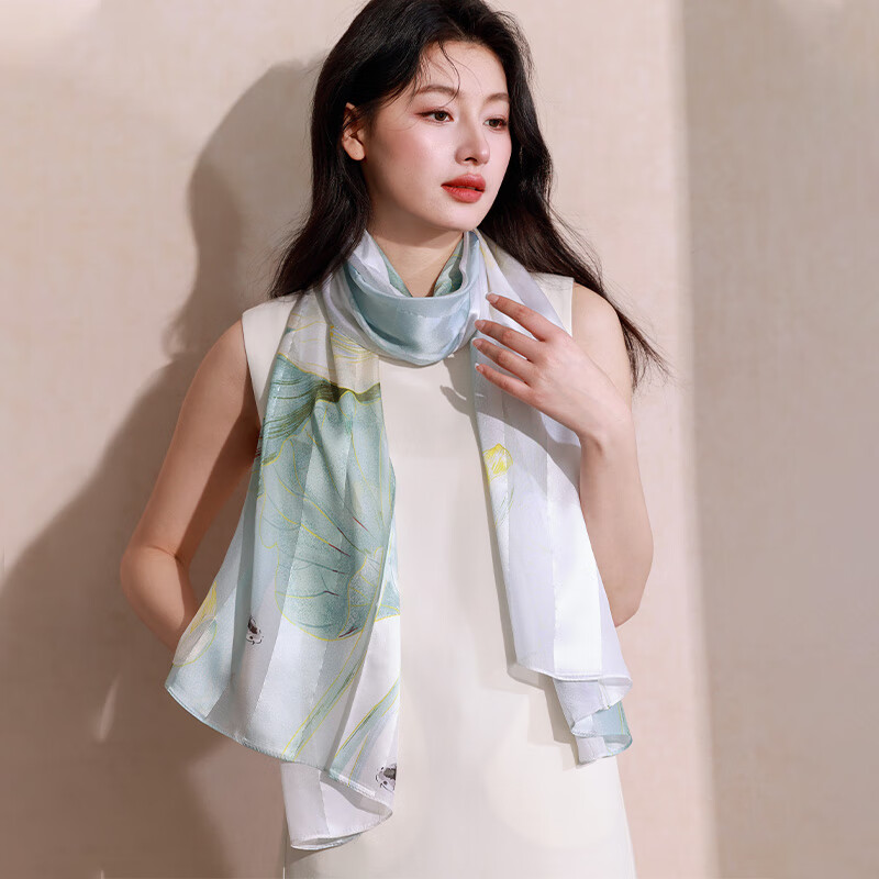 Hangsifu Silk Scarf Gift Box, Mulberry Silk Scarf for Women, Chinese Style Shawl...