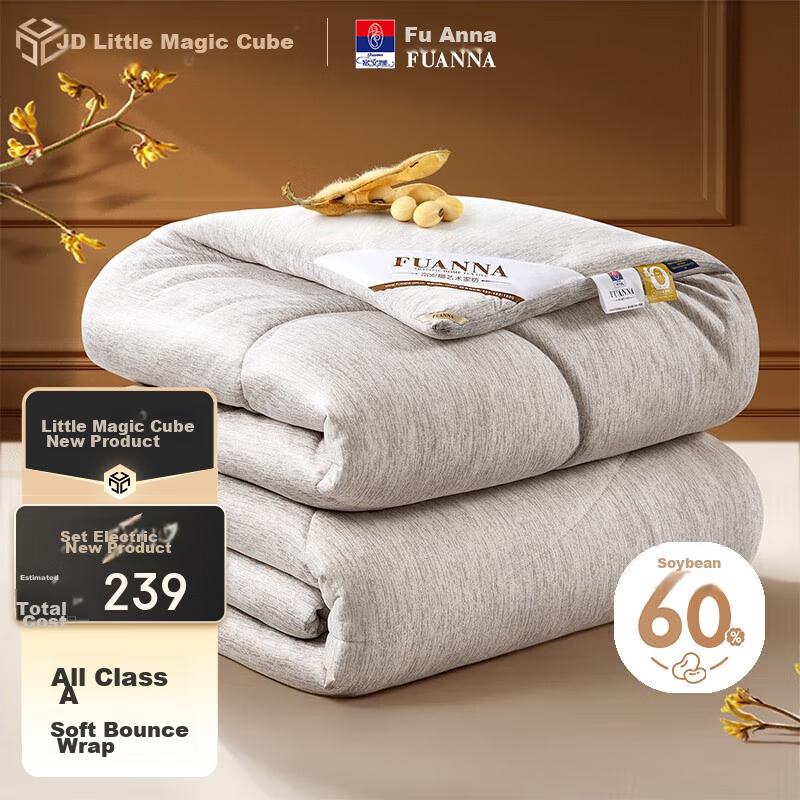 Fuanna Ultra-Soft Knitted 60% Soybean Comforter, Class A Fiber Winter Quilt, Dou...