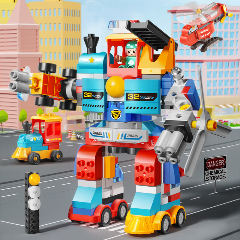 FEELO Large Particle Building Blocks Compatible with Lego, Boys' Toy, Children's...