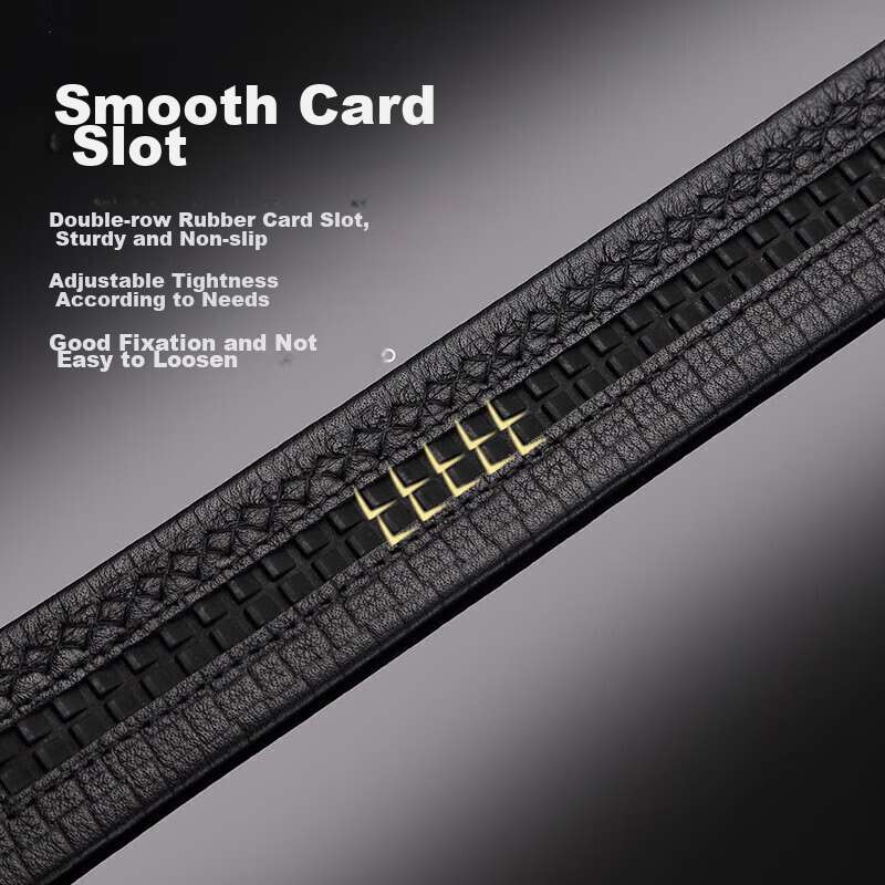 Crocodile Logo Men's Belt with Automatic Buckle, Crocodile Pattern Top-Grain Lea...