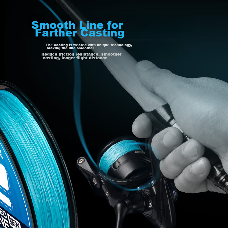 King Lure PE Fishing Line, 8-Strand Long-Casting Special Blue 150-Meter Fishing...