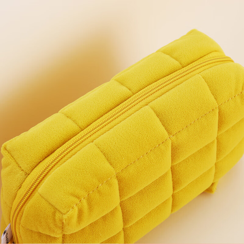 KOKUYO Student Office Storage Bag Pillow Case Polyester Canvas Pencil Case, Yell...