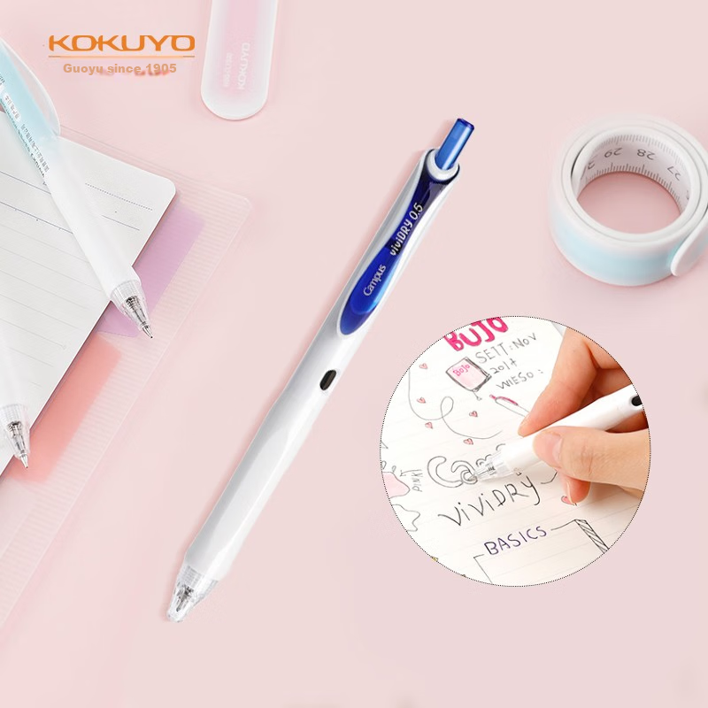 KOKUYO Imported Retractable Gel Pen Vivid DRY, High School Entrance Exam Colorfu...
