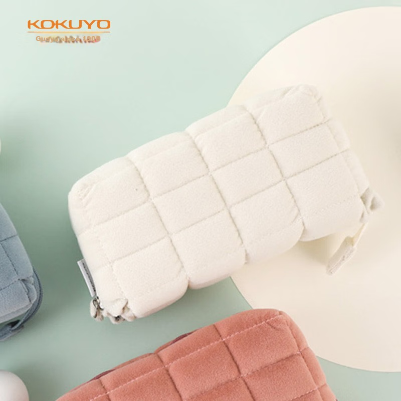 KOKUYO Student Office Storage Bag Pillow Case Polyester Canvas Pencil Case, Beig...