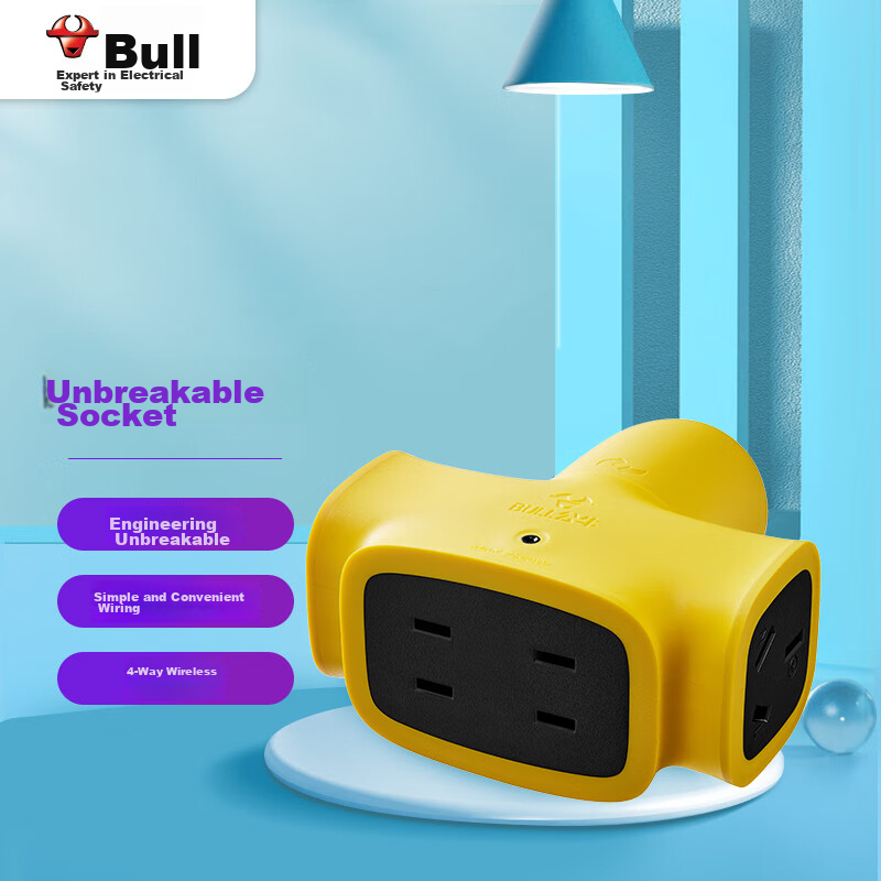 BULL New National Standard Power Strip, Engineering-Grade Drop-Resistant 4-Outle...