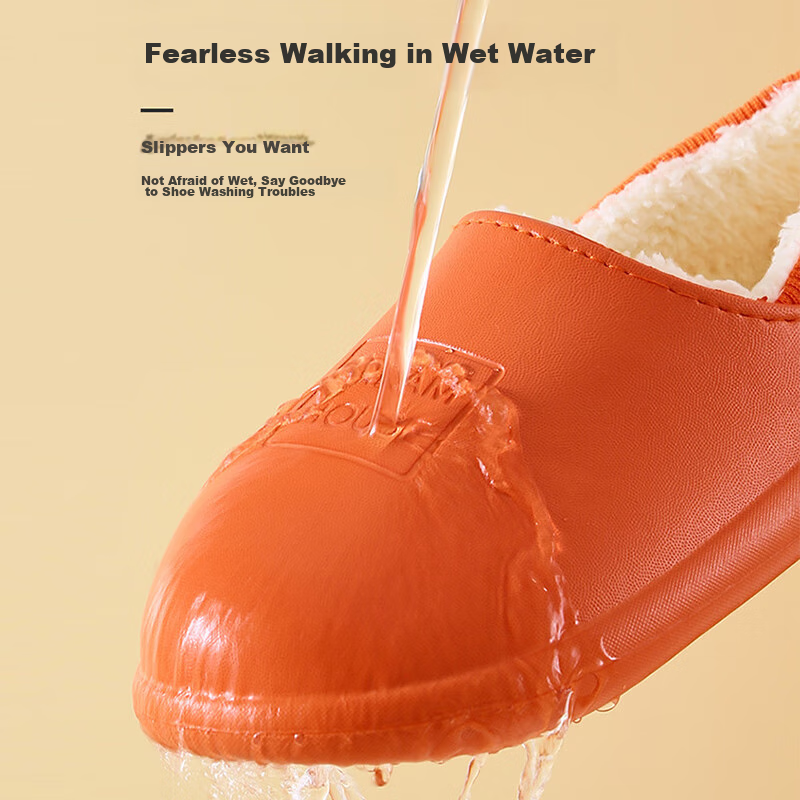 Guoluofei Thick-Soled Cotton Slippers for Men And Women, Winter Outdoor Wear, Wa...