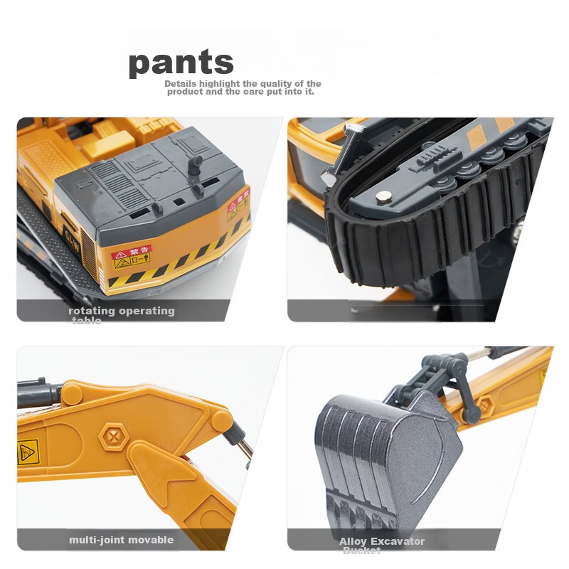 Overfan Children's Alloy Engineering Toy Car, Large Crane, Excavator, Digger Mod...