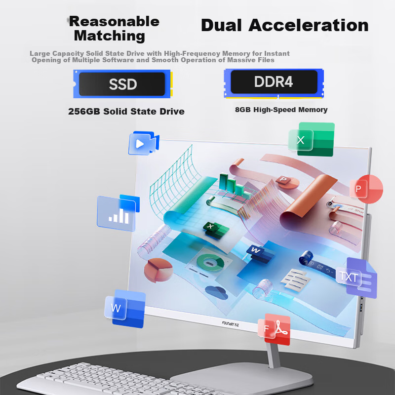 Founder Flying Series 23.8-Inch Commercial Home Office Entertainment HD All-in-O...