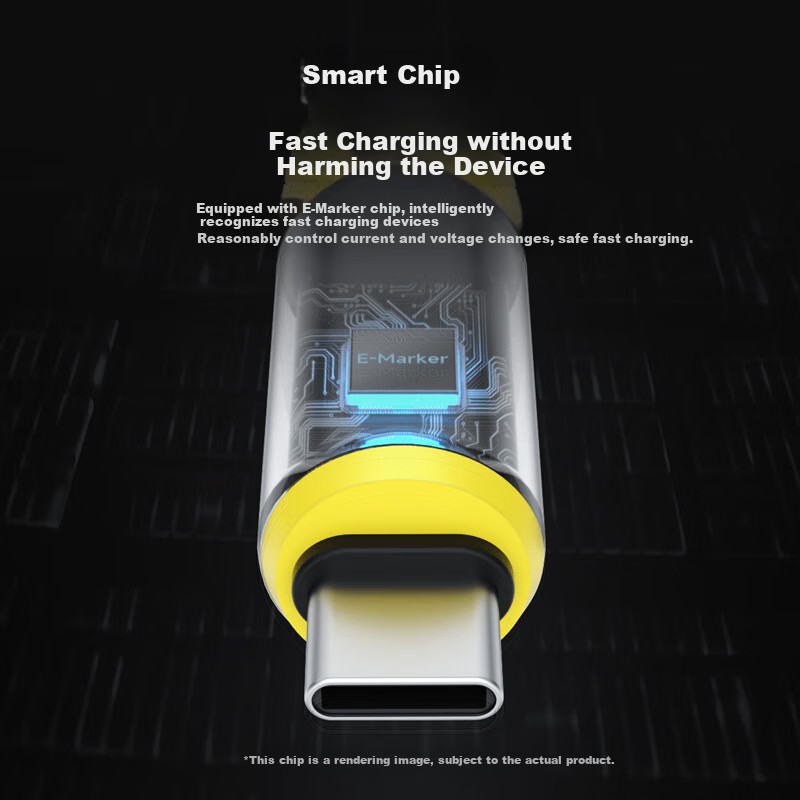 Hagibis Type-C Digital Display Charging Cable C to C Dual Head Data Cable Male t...