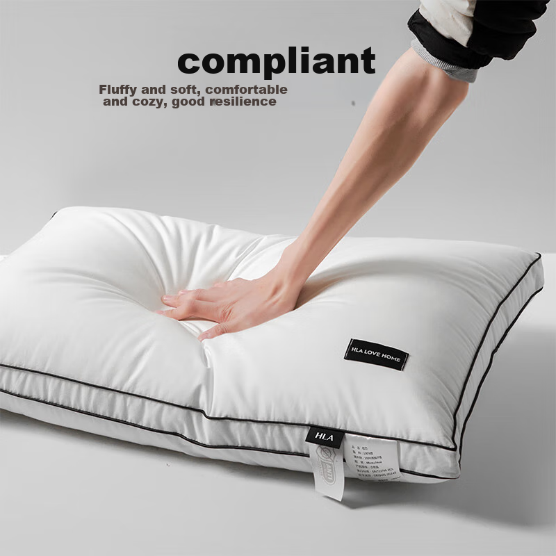 HLA (Hailanzhi Jia) Pure Cotton Pillow, Five-Star Hotel, Washable, White, Three-...