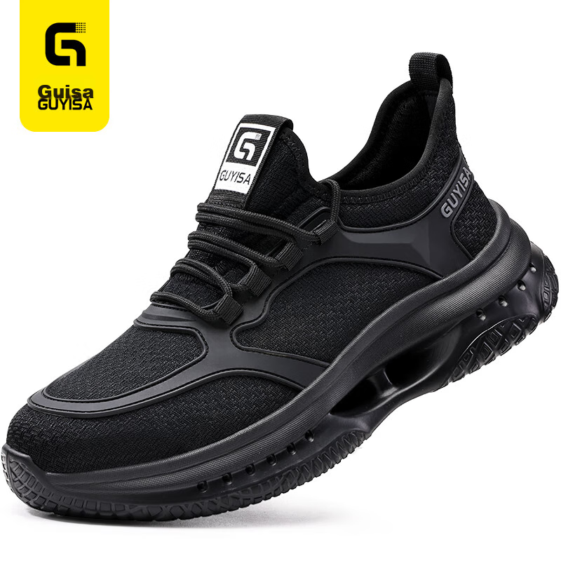 GUYISA Safety Shoes for Men, Summer Breathable Steel Toe Cap, Anti-Smashing, Ant...