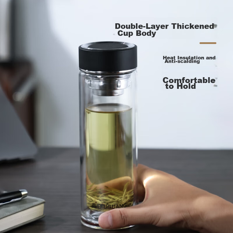 Fuguang Double-Layer Glass Cup, High Borosilicate Tea Infuser Mug, Car Business...