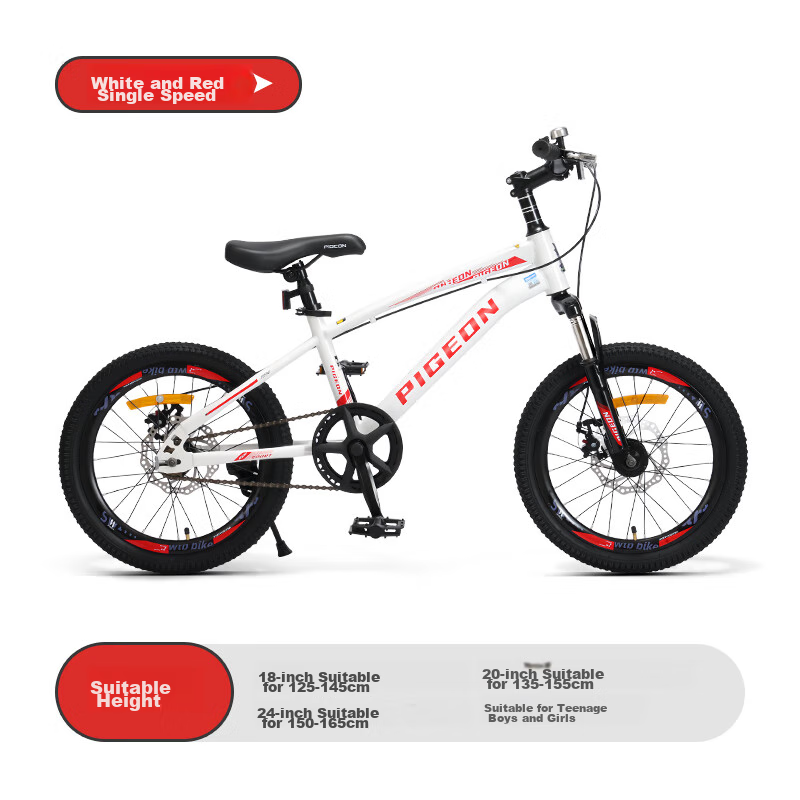 PIGEON Children's Bicycle, Student Mountain Bike, Youth Single-Speed Off-Road Bi...