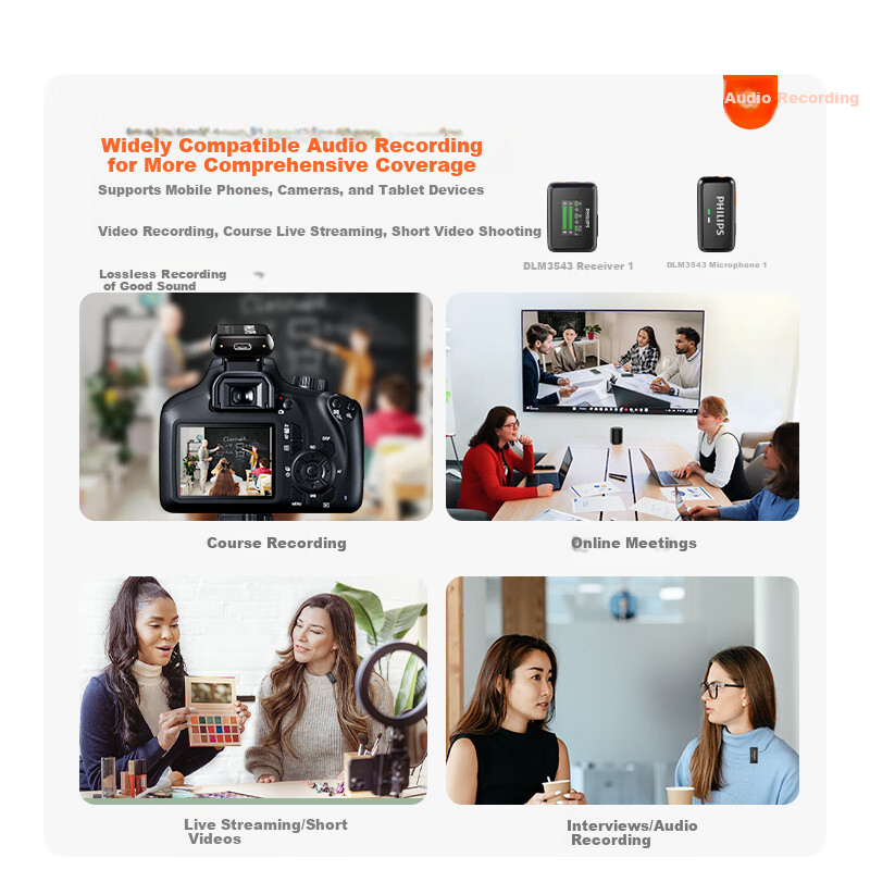 PHILIPS Beehive Collar Clip Amplifier for Teachers, Conference Microphone for Me...