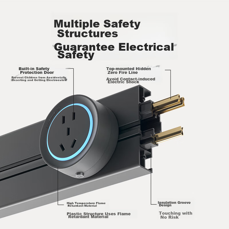 Philips Surface-Mounted Track Socket, Mobile Sliding Track Socket for Sideboard,...