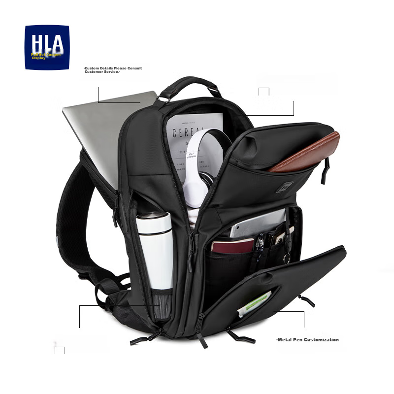 HLA Backpack for Men, Large Capacity Laptop Backpack for College Students, Busin...