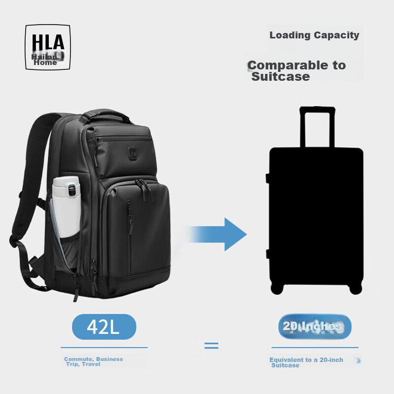 HLA Backpack for Men, Large Capacity Laptop Backpack for College Students, Busin...