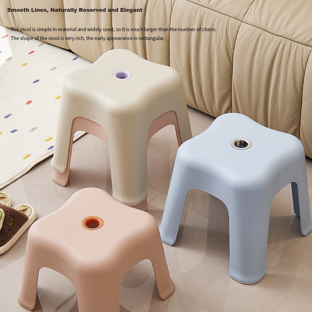 Guangduola Small Plastic Stool, Adult Home Bathroom Shower Stool, Thickened Non-...