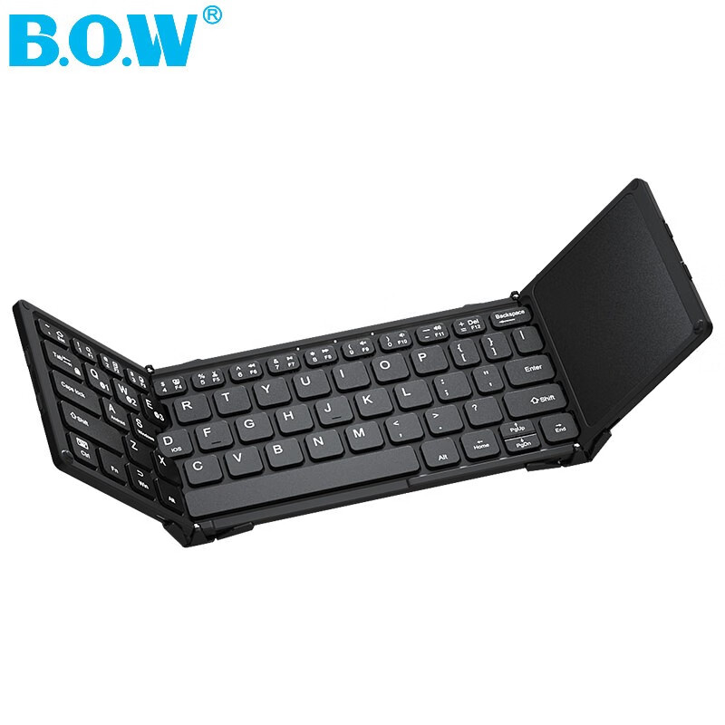 B.O.W Hangshi HB318 Ultra-Thin Foldable Wireless Bluetooth Keyboard, Compatible...