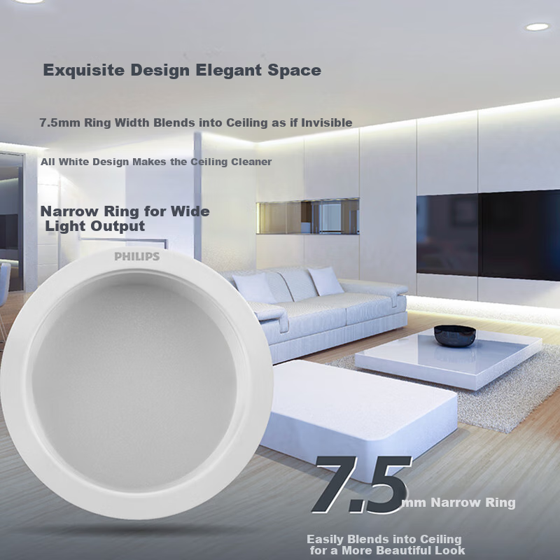 PHILIPS Embedded LED Ceiling Light for Living Room, Anti-glare Aisle Light, 5W 7...