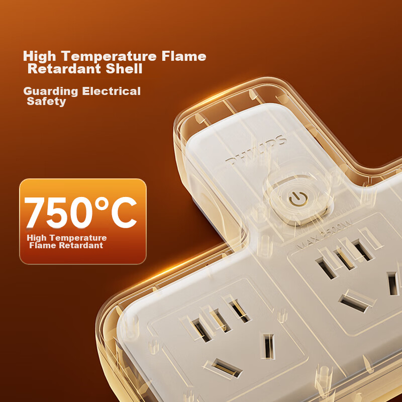 Philips Socket Converter, Wall Socket Extension Flexible Triangle-Shaped Power C...