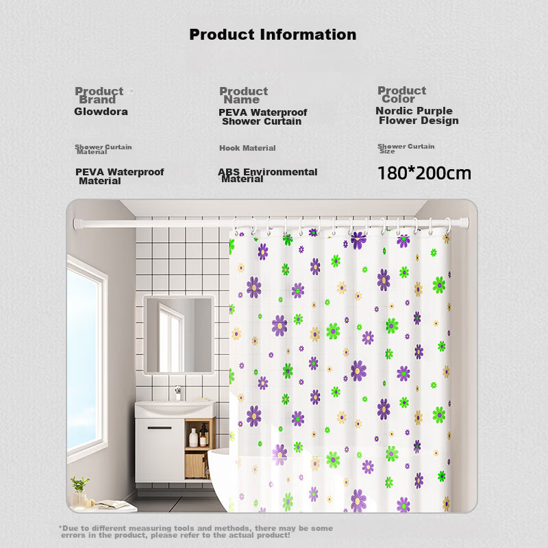 Guangduola Shower Curtain, Room Divider, Thickened Bathroom Curtain, Shower Curt...