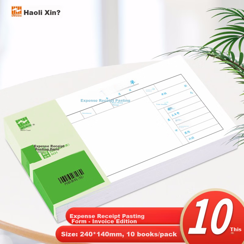 LISON Reimbursement Document Paste-Off Sheet (Invoice Version), 10-Pack, Financi...