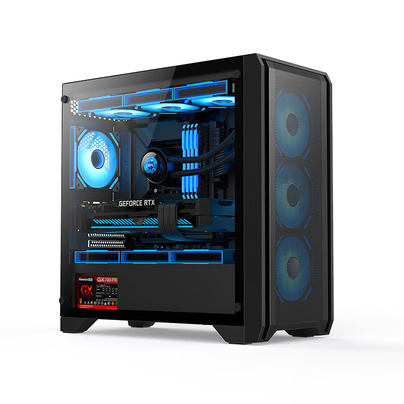 Huntkey GX750S Predator Black Gaming PC Case (Exquisite Iron Mesh/Strong Heat Di...