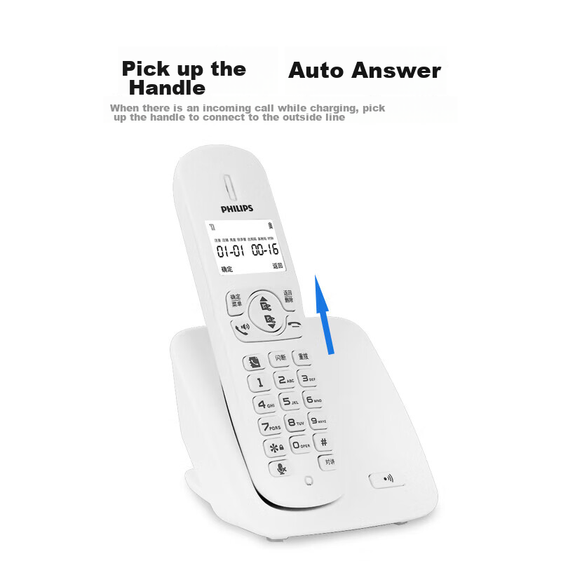 Philips Cordless Telephone, Wireless Landline, Parent-Child Handset, for Office...
