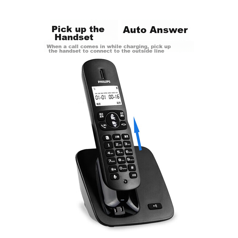 Philips Cordless Telephone, Wireless Landline, Parent-Child Handset, for Office...