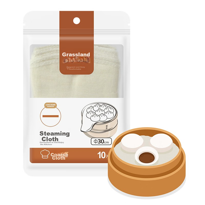 Fangcaodi Round Steamer Cloth, 30CM*10 Pieces, Coarse Cotton Steamer Pad, for St...