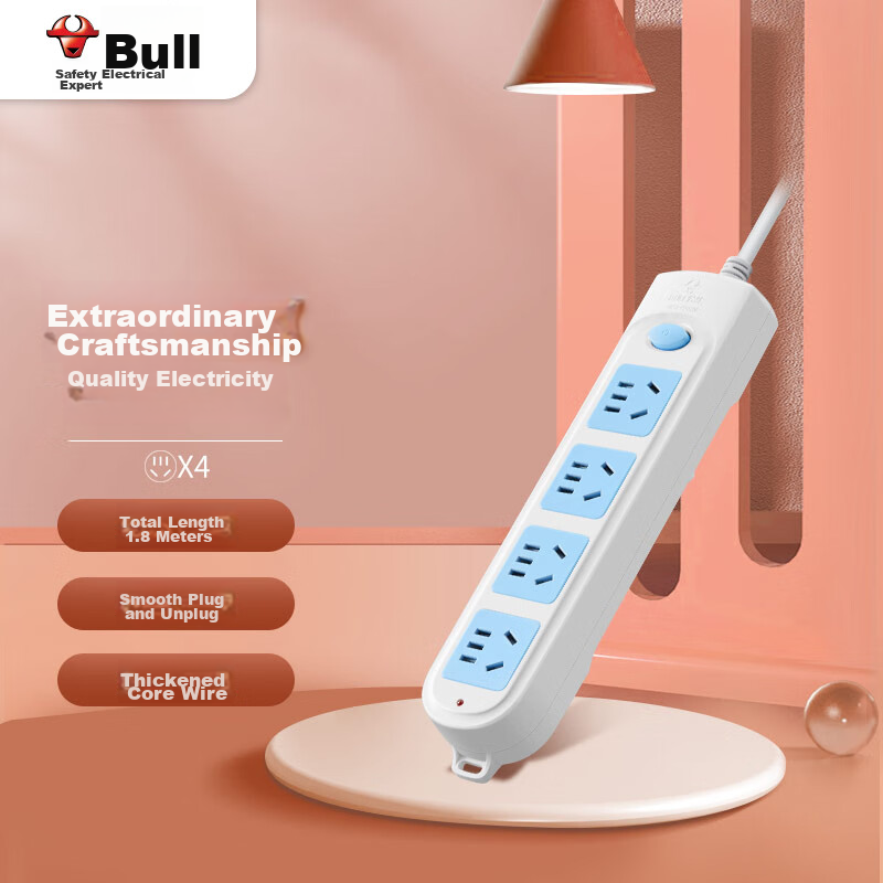 BULL New National Standard Power Strip/Extension Cord/Power Bar/Power Strip/Powe...