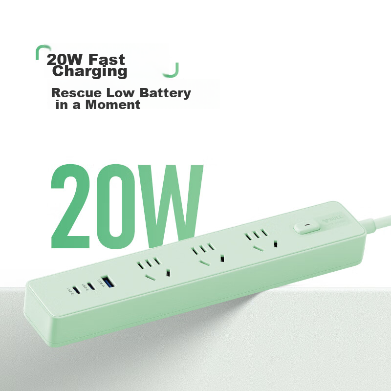 BULL 20W PD Apple Fast Charging Power Strip/Extension Cord/Power Bar/Power Strip...