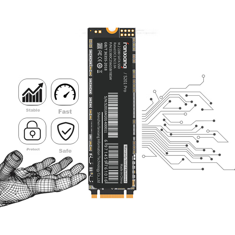 FANXIANG 1TB SSD Solid State Drive, M.2 Interface SATA Protocol, High-Speed TLC...