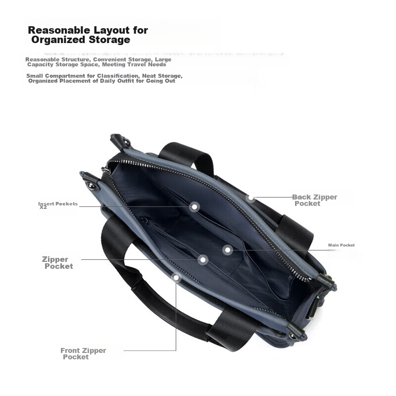 Golf Business Briefcase, Men's Handbag, Multi-Compartment Vertical Style, Should...