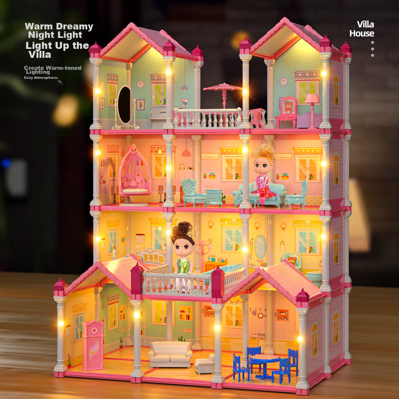 GUOU Girls' New Year Children's Gift, Doll Princess House Villa, Realistic Toy f...