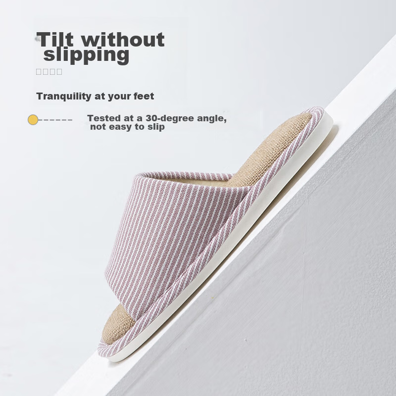 Guoluofei Japanese-Style Linen Slippers for Men, Home Cotton And Linen All-Seaso...