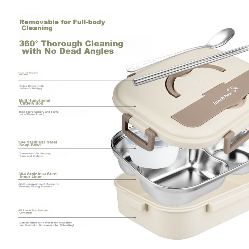 Guangyi 304 Stainless Steel Lunch Box for Students And Office Workers, Insulated...