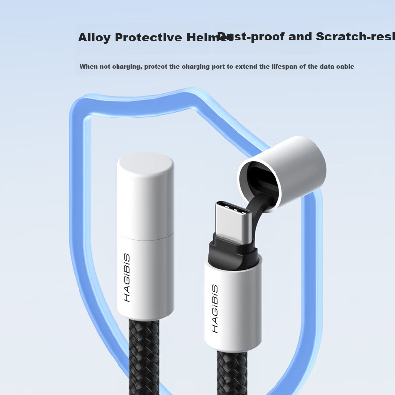 Hagibis Type-C Data Cable 240W Charging Line PD3.1 Dual-Head Dustproof Fast Char...