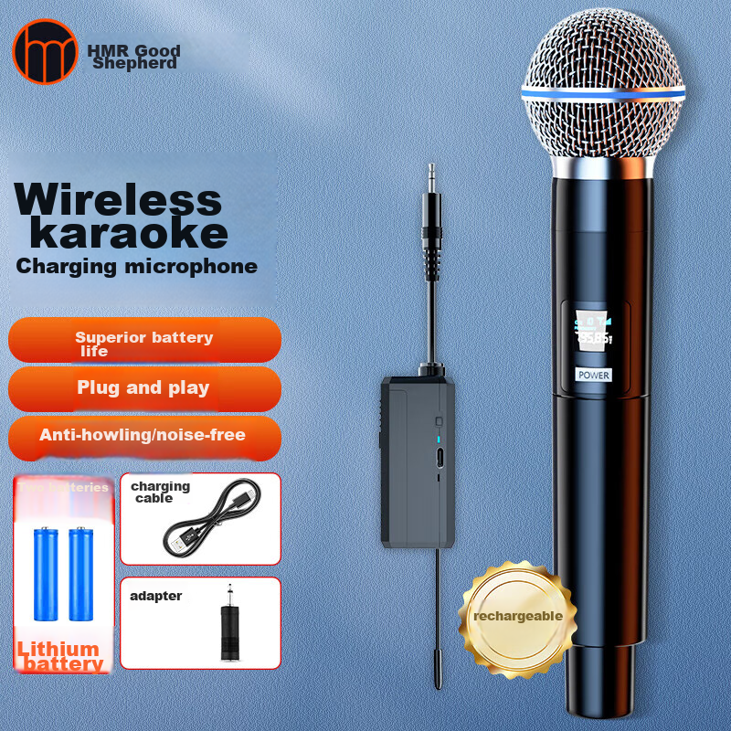 Good Shepherd Rechargeable Universal Wireless Microphone for Home KTV, Singing,...